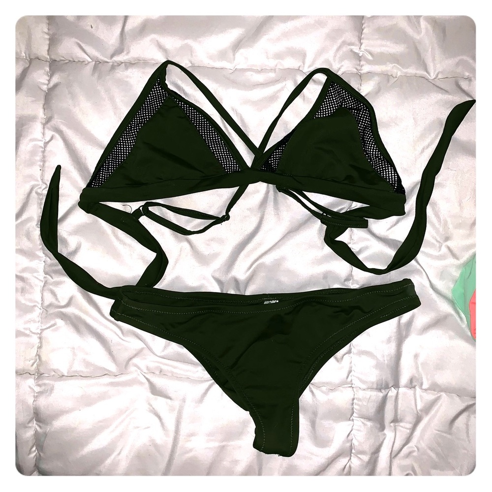 Navy green young and reckless bikini set